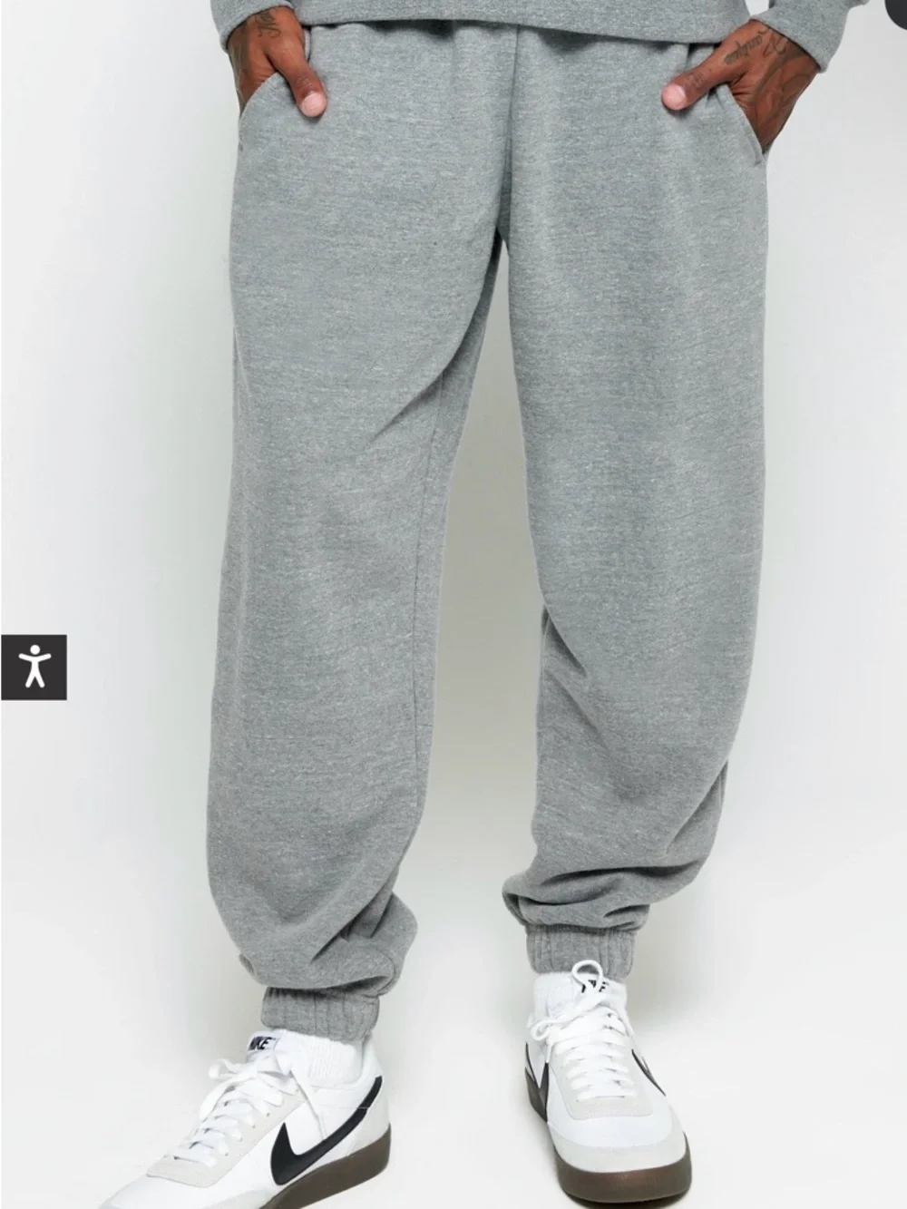 Spiritual Gangster Men's ASTRA HEATHERED Gray SET sweatpants & crew sweatshirt